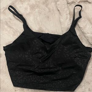Athleta Black Leopard Print Crop Top